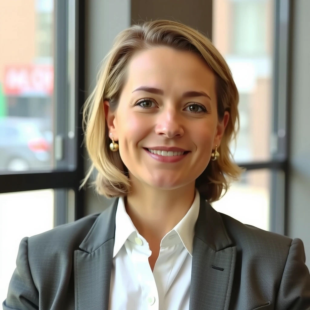 Ritratto di un'analista politica sorridente