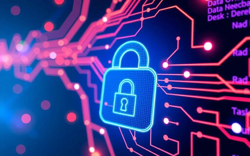 Simbolo di sicurezza informatica con lucchetto